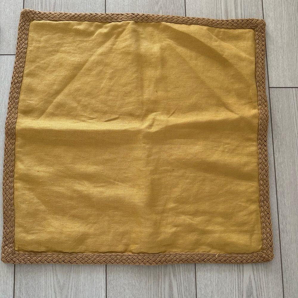 Pair of Pottery Barn throw pillow covers with braded trim
20x20 inches